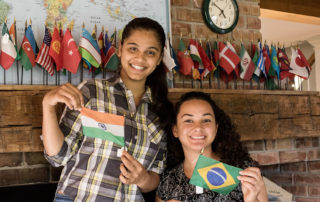 Neha from India and Roberta from Brazil